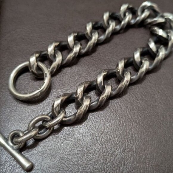 Gaboratory Gabor Vintage Silver Gush Cuban Link Biker BRACELET 925 - Picture 9 of 11